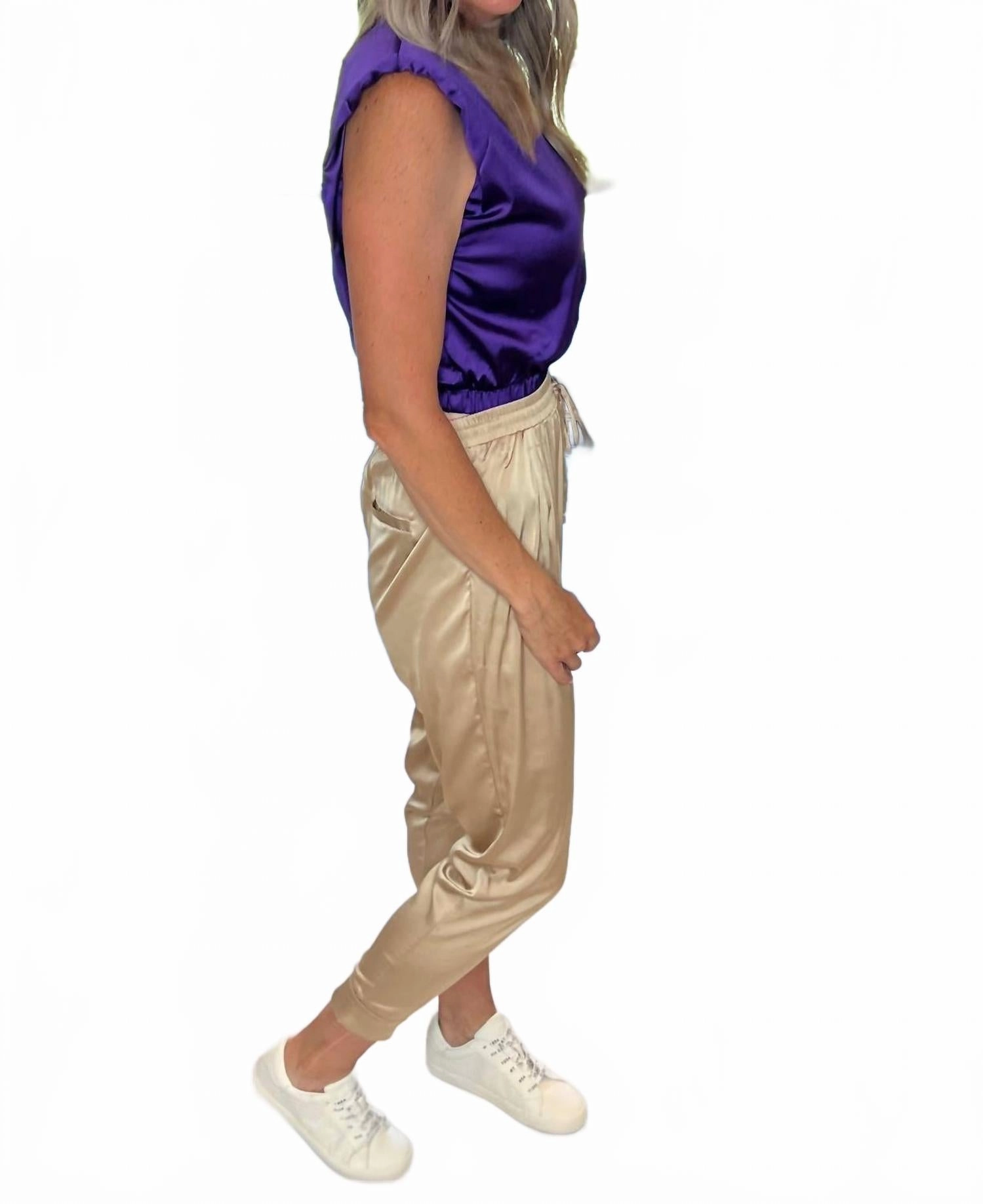High Class String, Jogger Pants In Gold