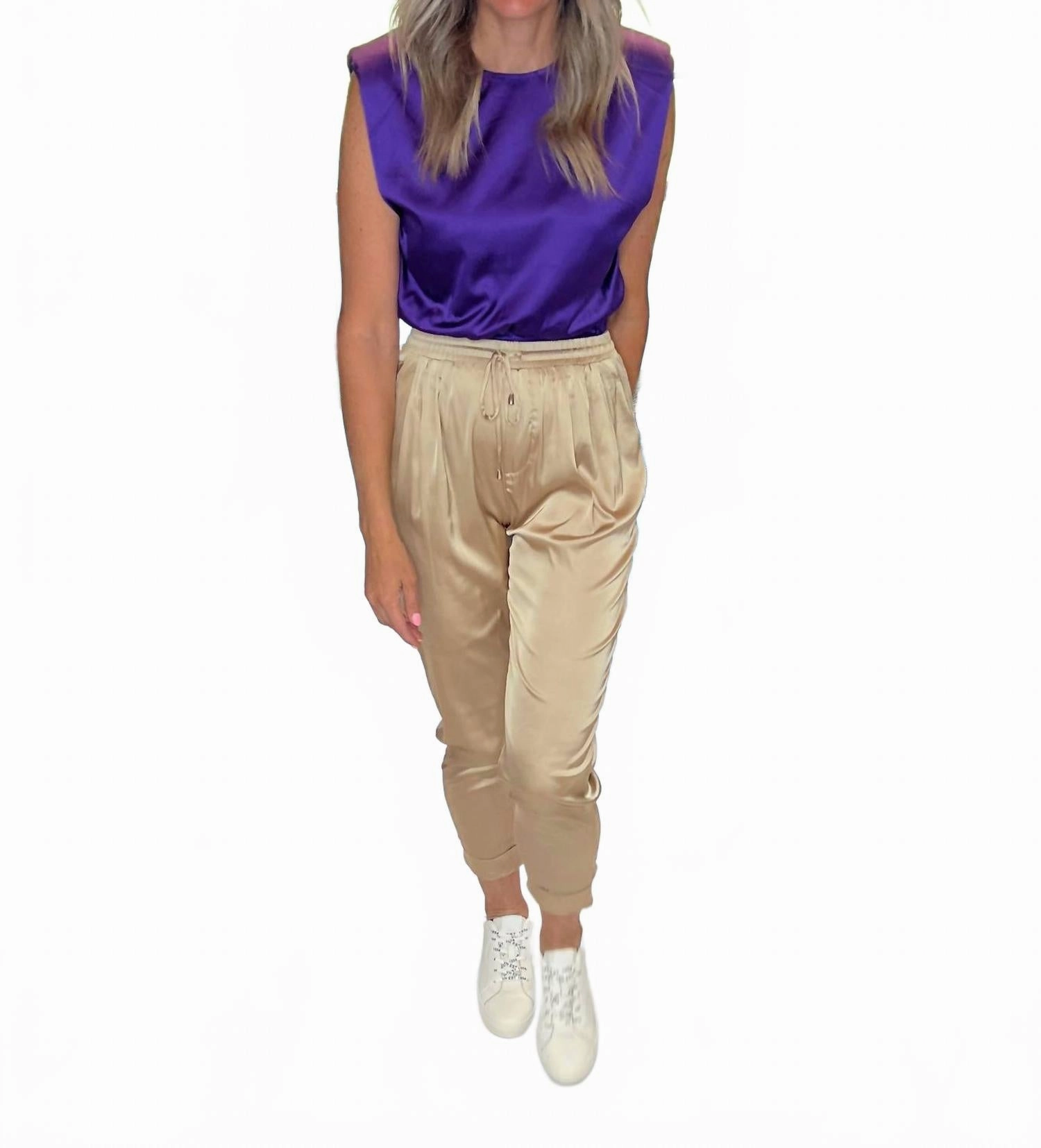 High Class String, Jogger Pants In Gold