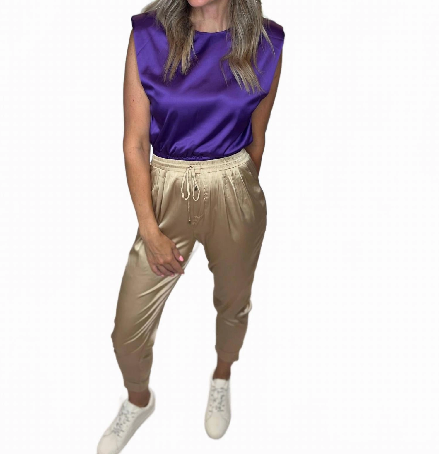 High Class String, Jogger Pants In Gold