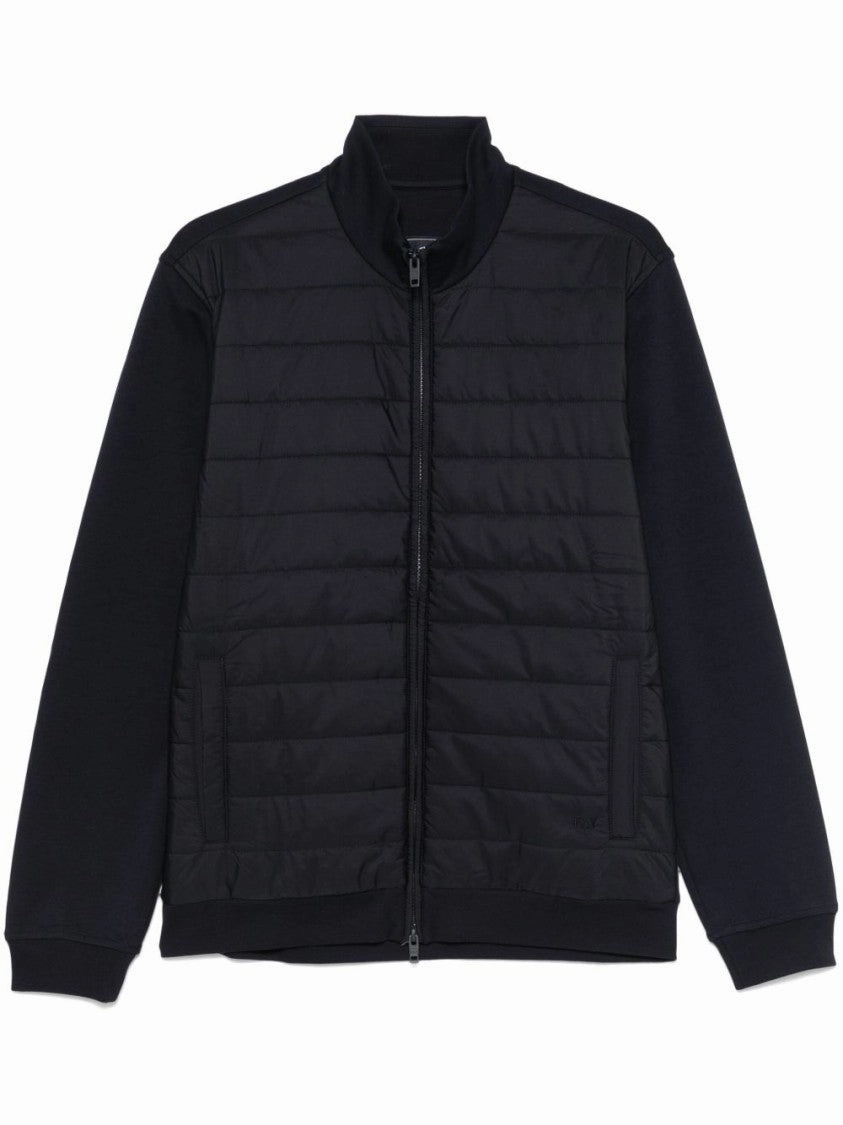 High Neck Quilted Panel Sweater