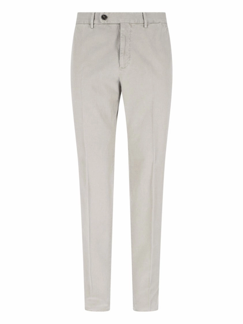 High-Waisted Beige Chino Pants With Straight Leg Design