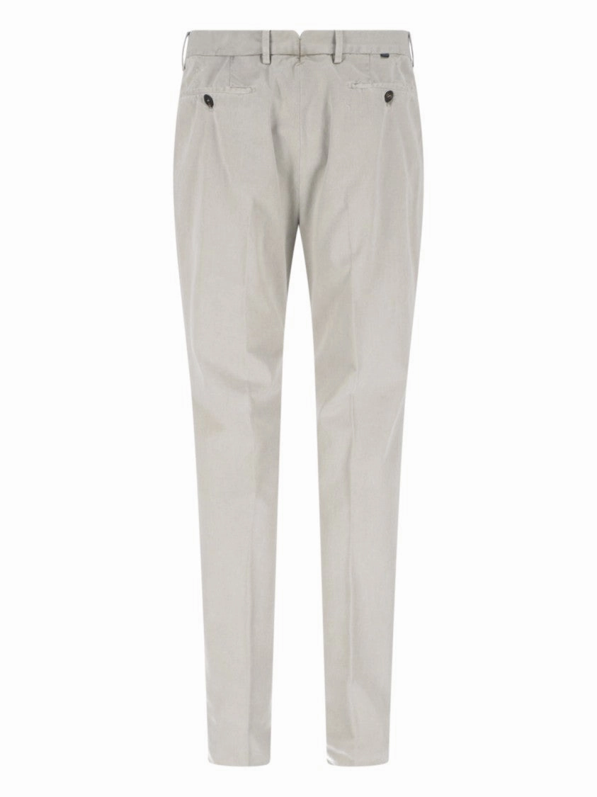 High-Waisted Beige Chino Pants With Straight Leg Design