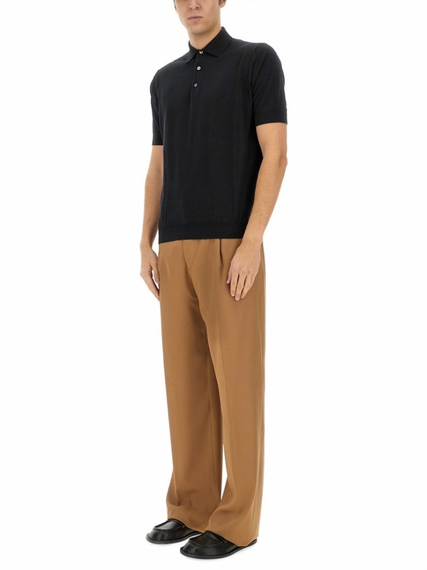 High-Waisted Brown Virgin Wool Pants
