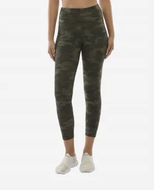 Highr Rise 7/8 Leggings With Pocket In Olive Camo Print Activewear Womens - yoga pants clearance