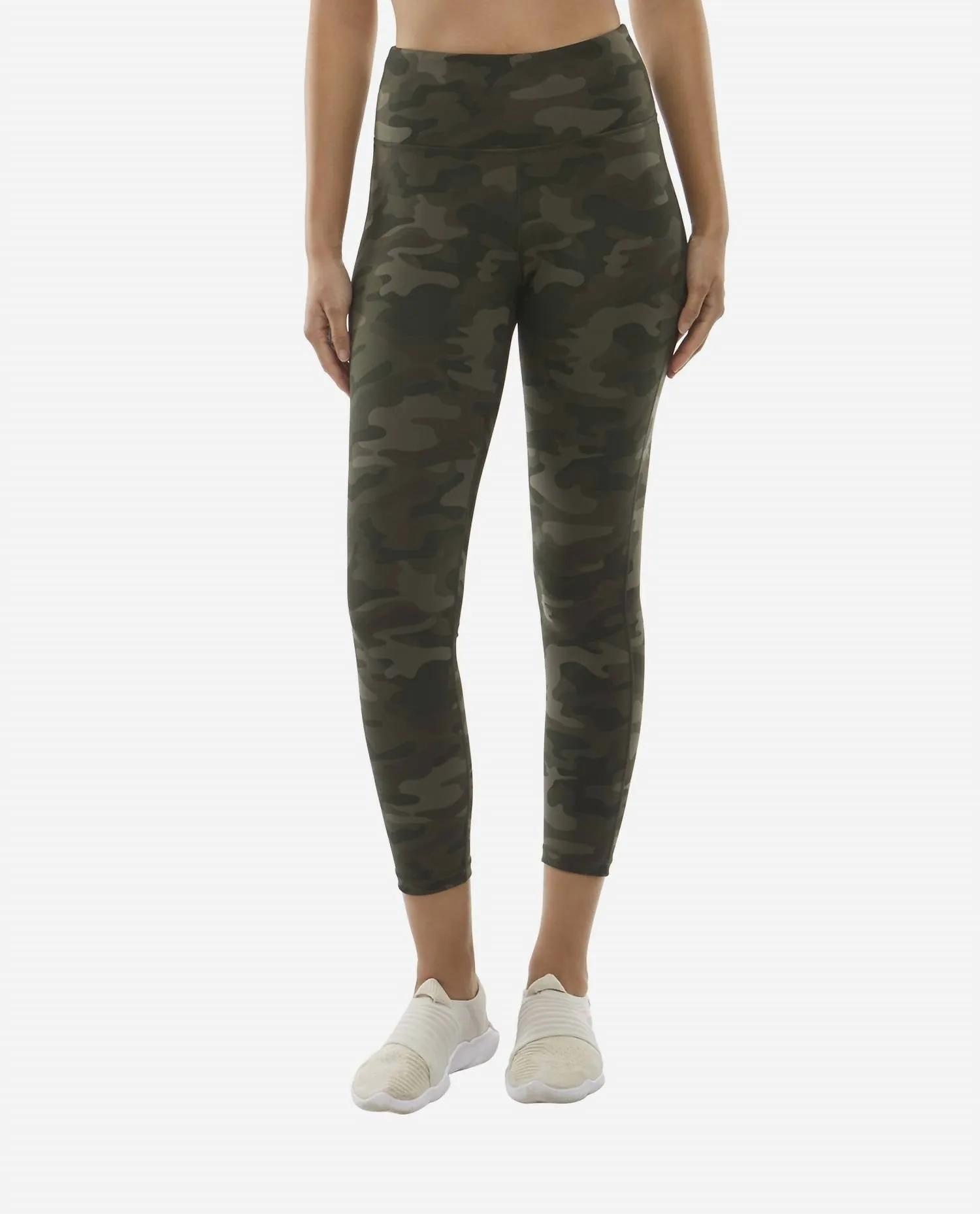 Highr Rise 7/8 Leggings With Pocket In Olive Camo Print Activewear Womens - yoga pants clearance