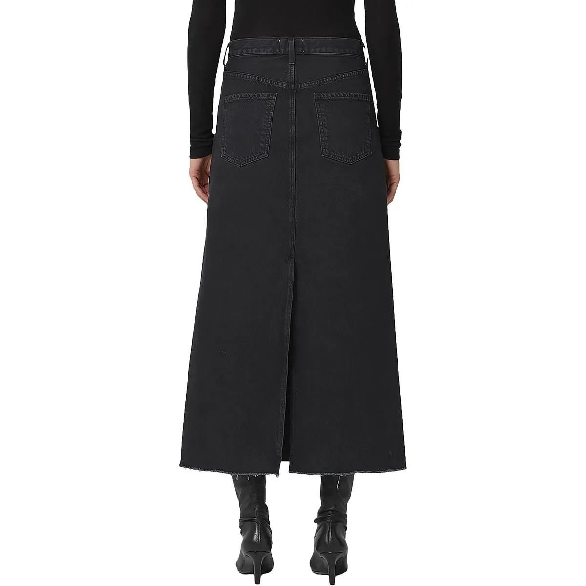 Hilla Womens Organic Cotton Frayed Hem Denim Skirt