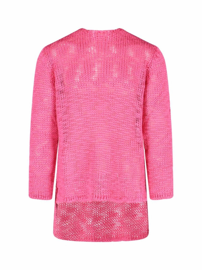 Homme Plus Sheer Knit Top ?C Pink designer sweaters outlet