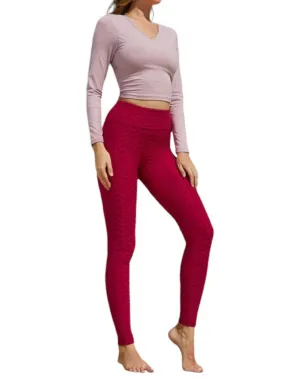 Honeycomb Leggings In Red Activewear Womens - fitness leggings online