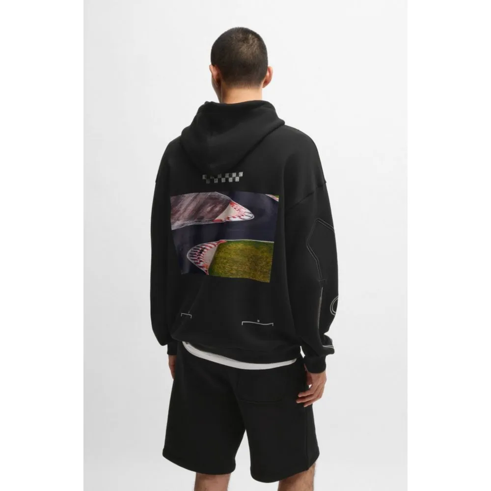 Hoodie with racing print