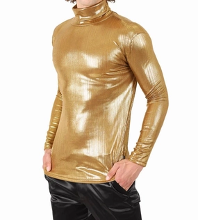 Hotter Than Hell Metallic Turtleneck Sweater In Light Gold turtleneck sweaters sale