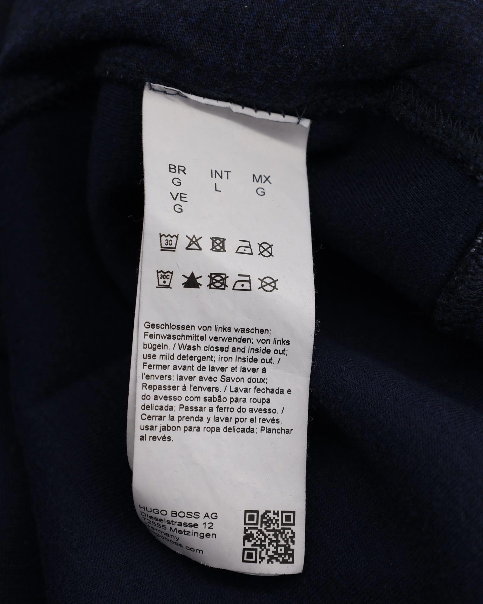 Hugo Boss Slim Fit Zip Cardigan in Navy Blue Cotton