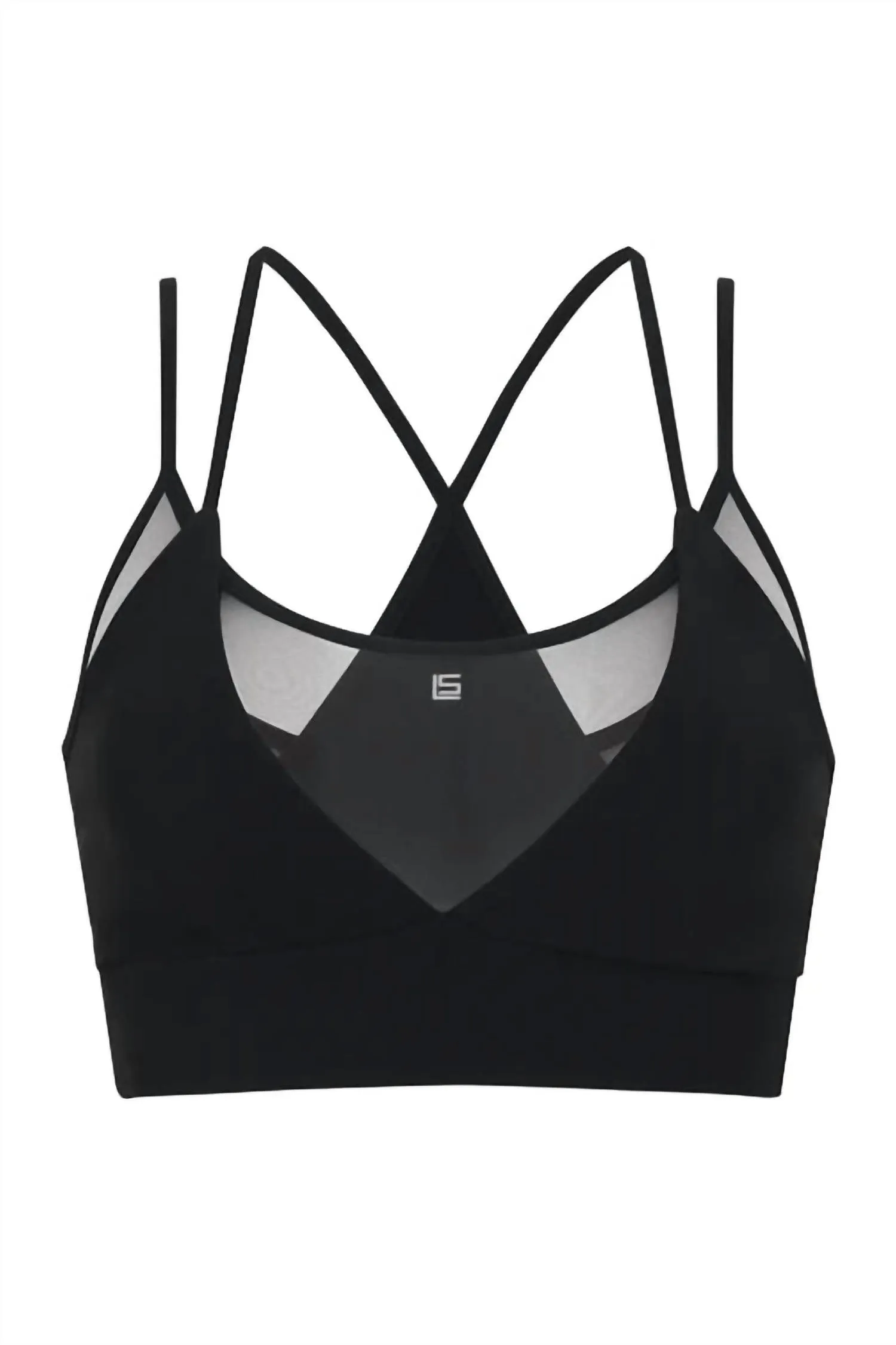 Hypnotic Layered Mesh Bra In Black