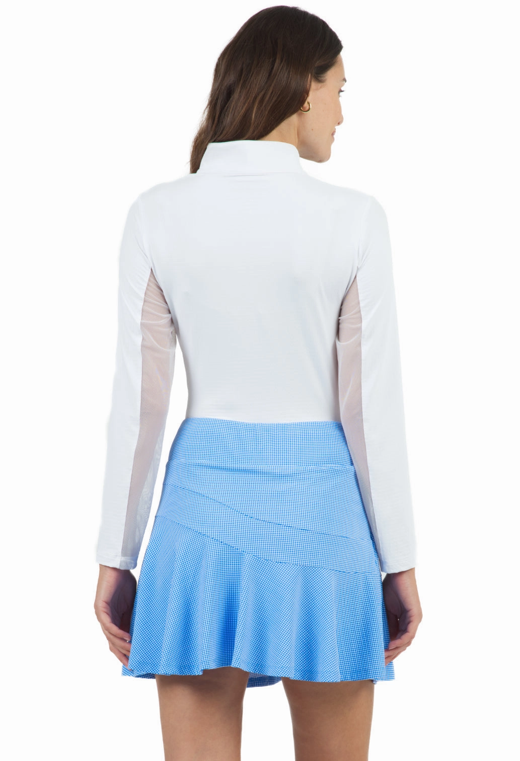 IBKUL Flounce Skort - Mini Check Blue/White