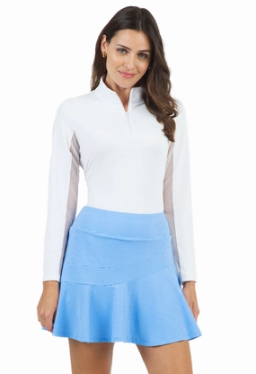 IBKUL Flounce Skort - Mini Check Blue/White summer dresses best deals