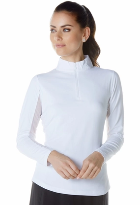 IBKUL Long Sleeve Mock Neck Top - White summer dresses best deals