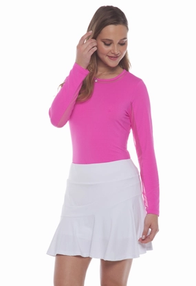 IBKUL Solid Flounce Skort - White summer dresses best deals