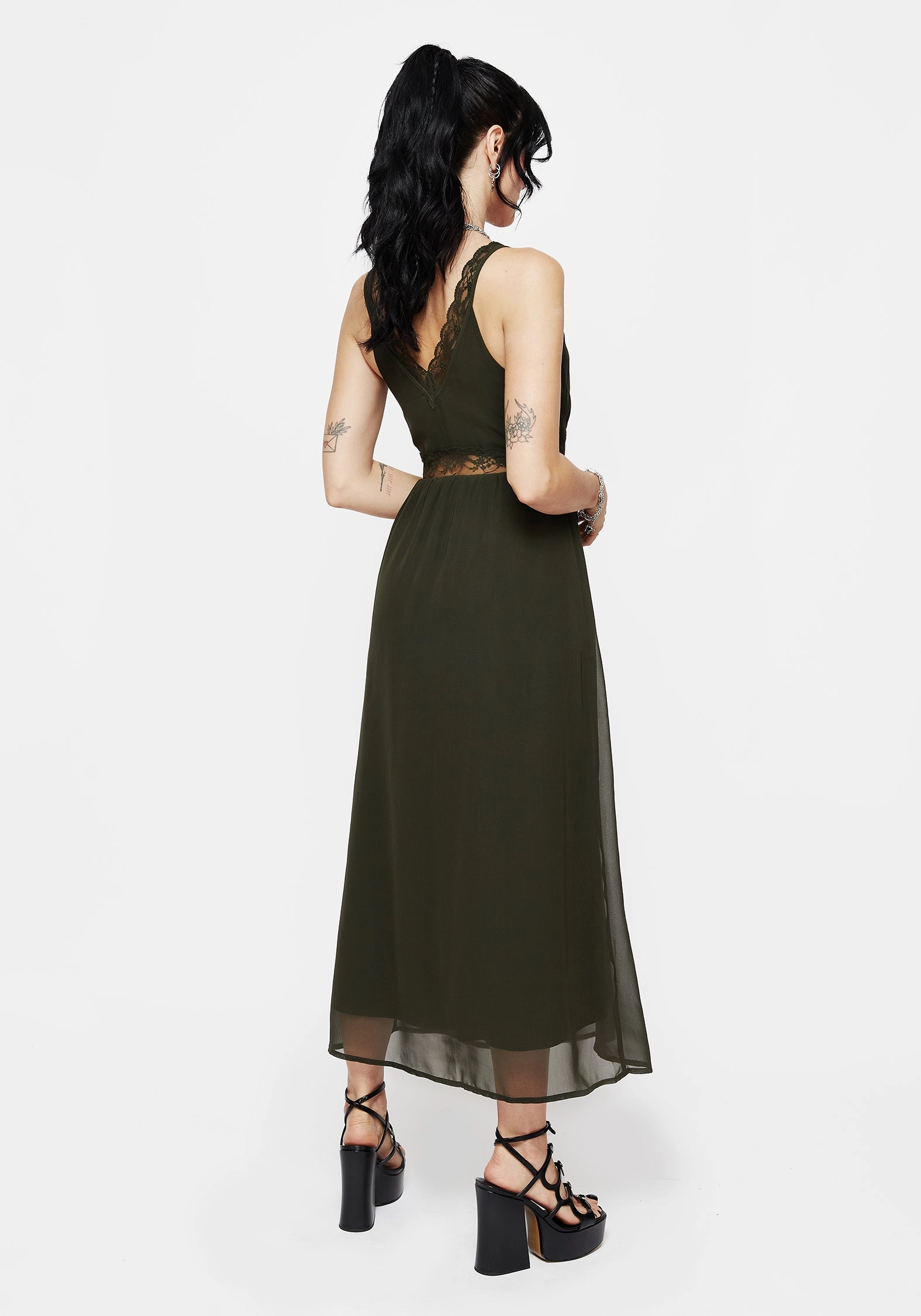 Idalia Lace Insert Cami Midi Dress