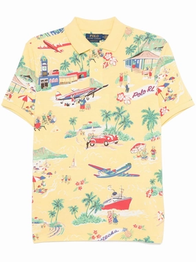 Illustration-Print Polo Shirt discount mens shirts