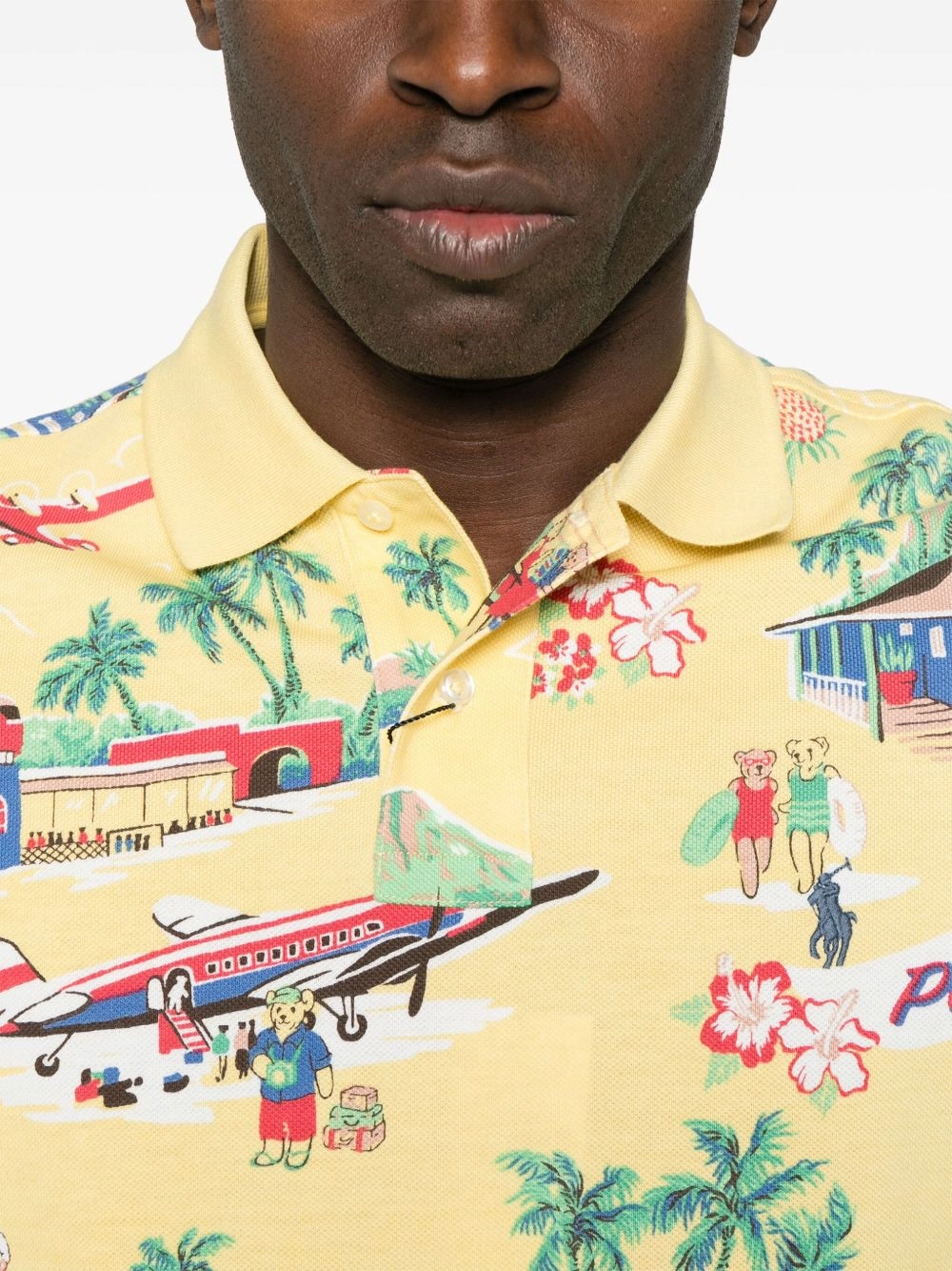Illustration-Print Polo Shirt