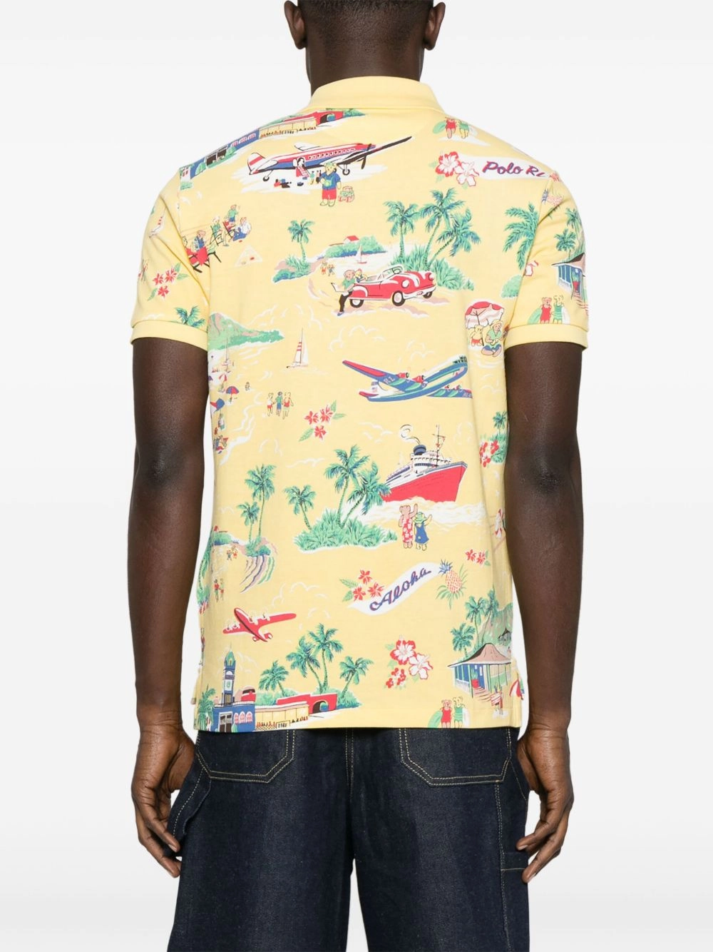 Illustration-Print Polo Shirt