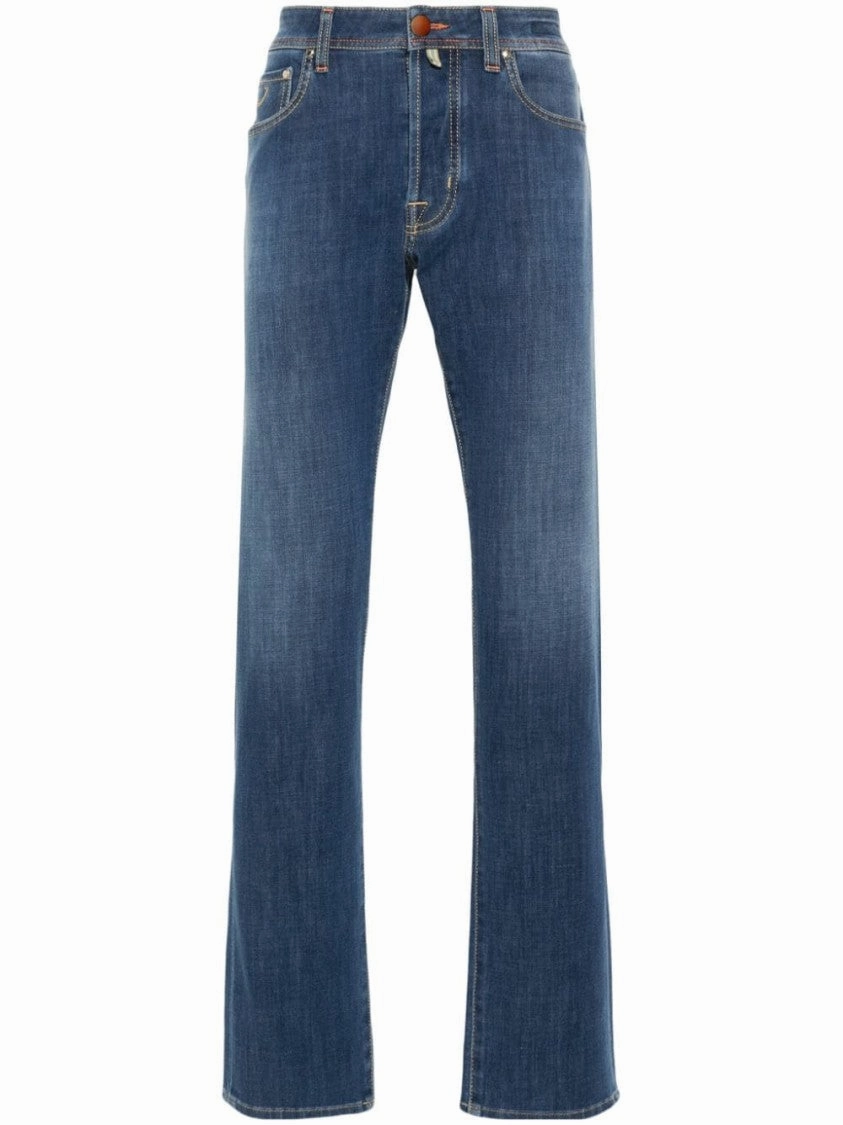 Indigo Blue Cotton Blend Bard Jeans