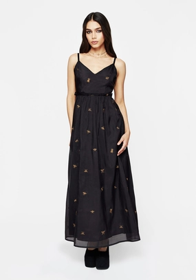 Insectarium Embroidered Organza Cami Gown Dresses Womens - beach dresses cheap