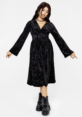 Invocation Flared Sleeve Midi Dress Dresses Womens - beach dresses cheap