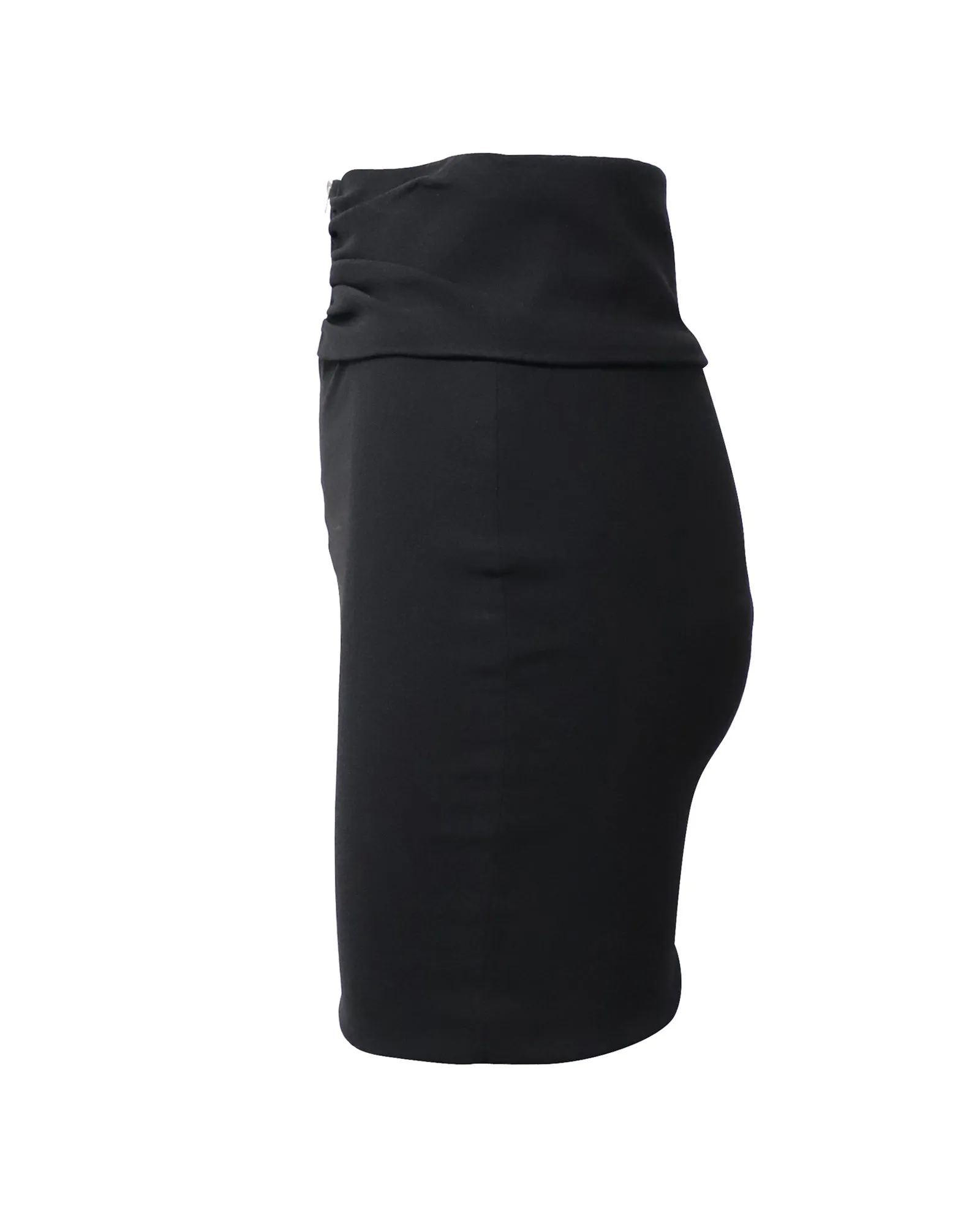 Iro Torie Gathered Pencil Skirt in Black Acetate