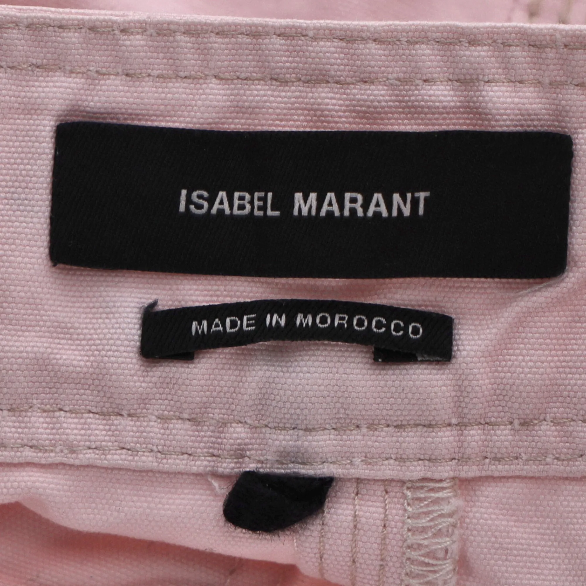 Isabel Marant Zip Front Mini Skirt in Pink Cotton