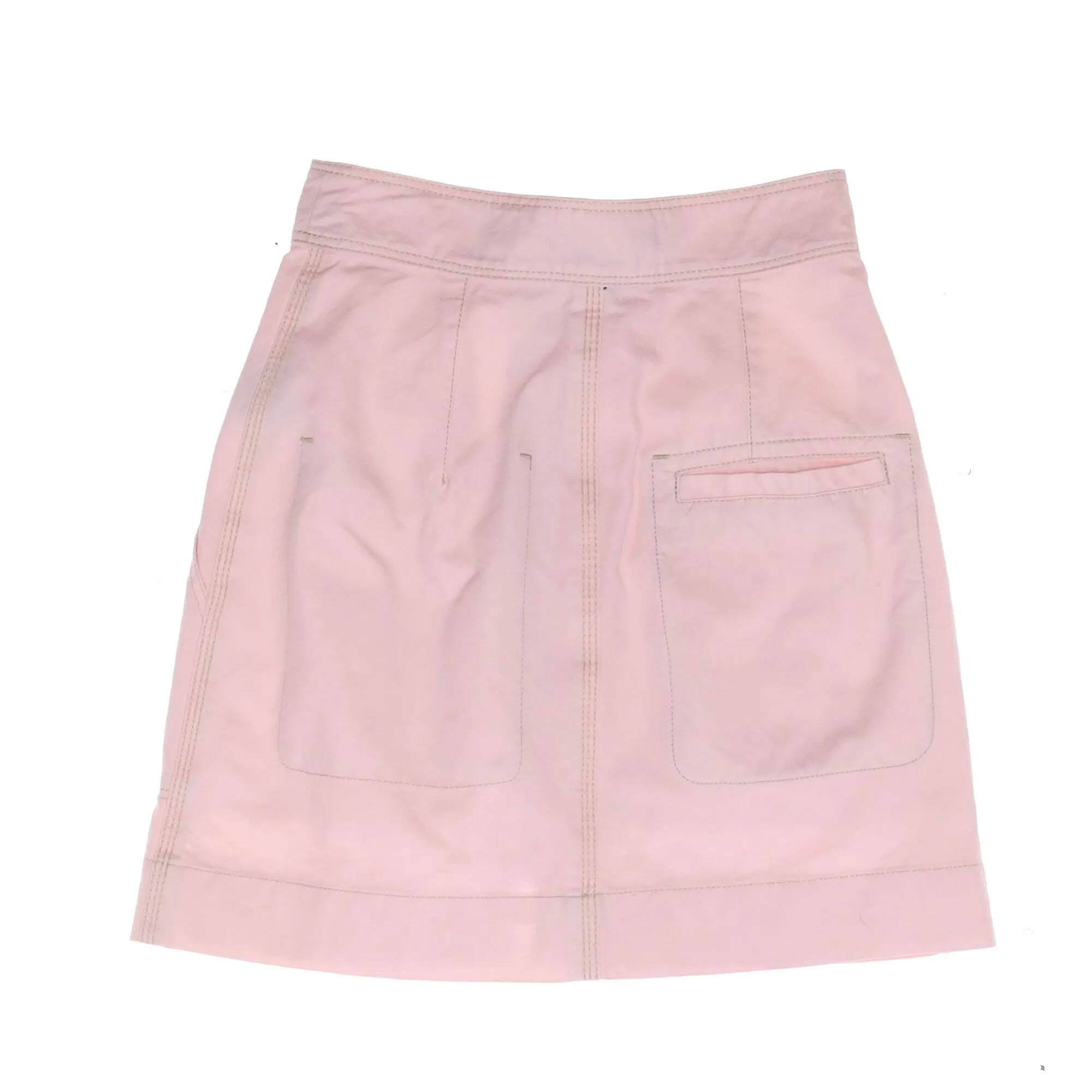 Isabel Marant Zip Front Mini Skirt in Pink Cotton