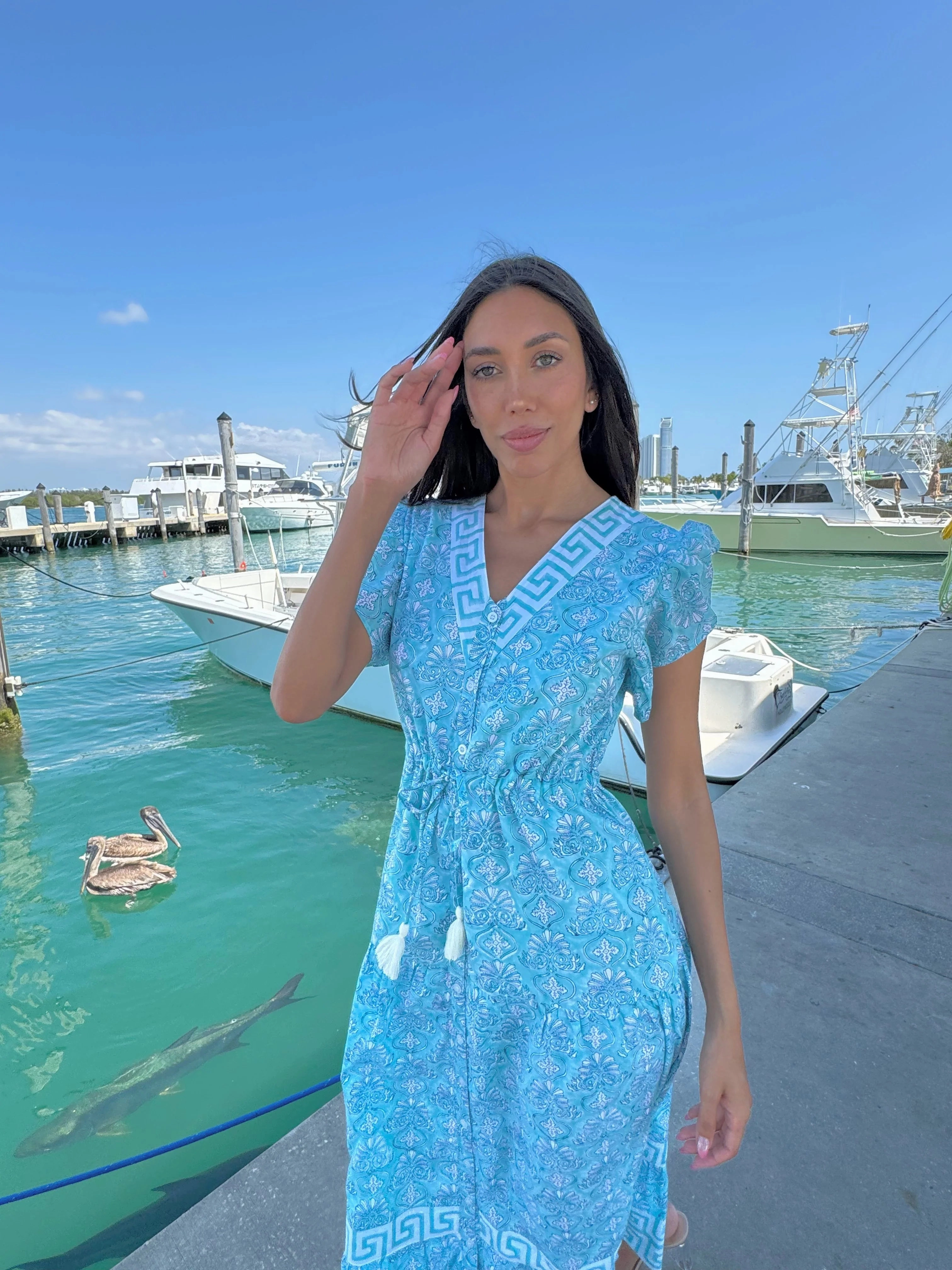 Islapayal Amalfi Maxi Dress - Hellenic Tiffany