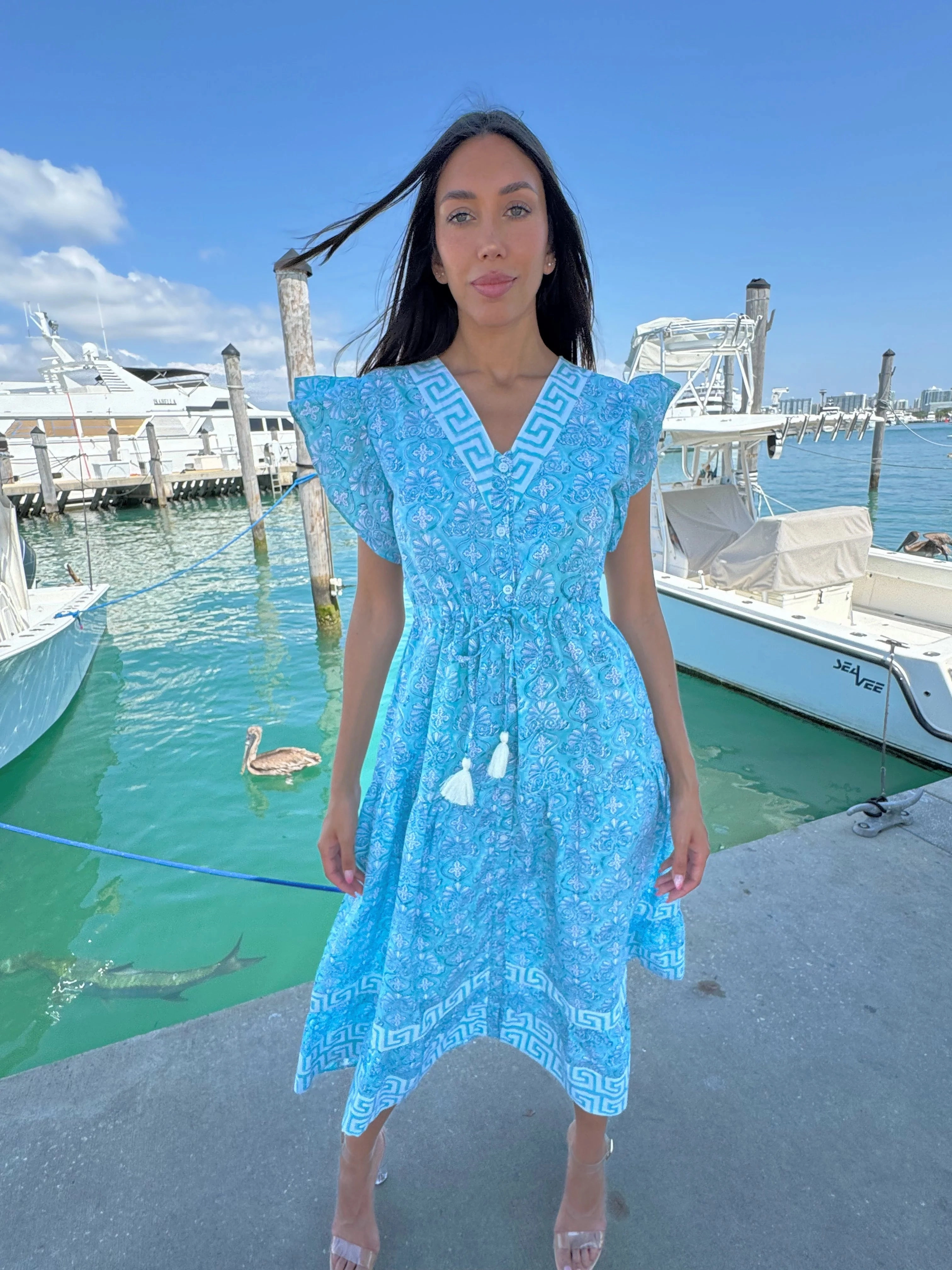 Islapayal Amalfi Maxi Dress - Hellenic Tiffany