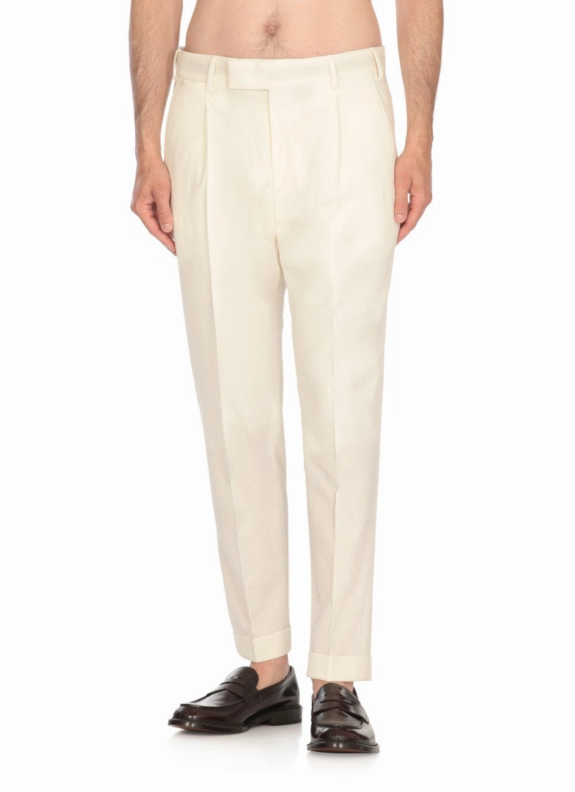 Ivory Virgin Wool Pants