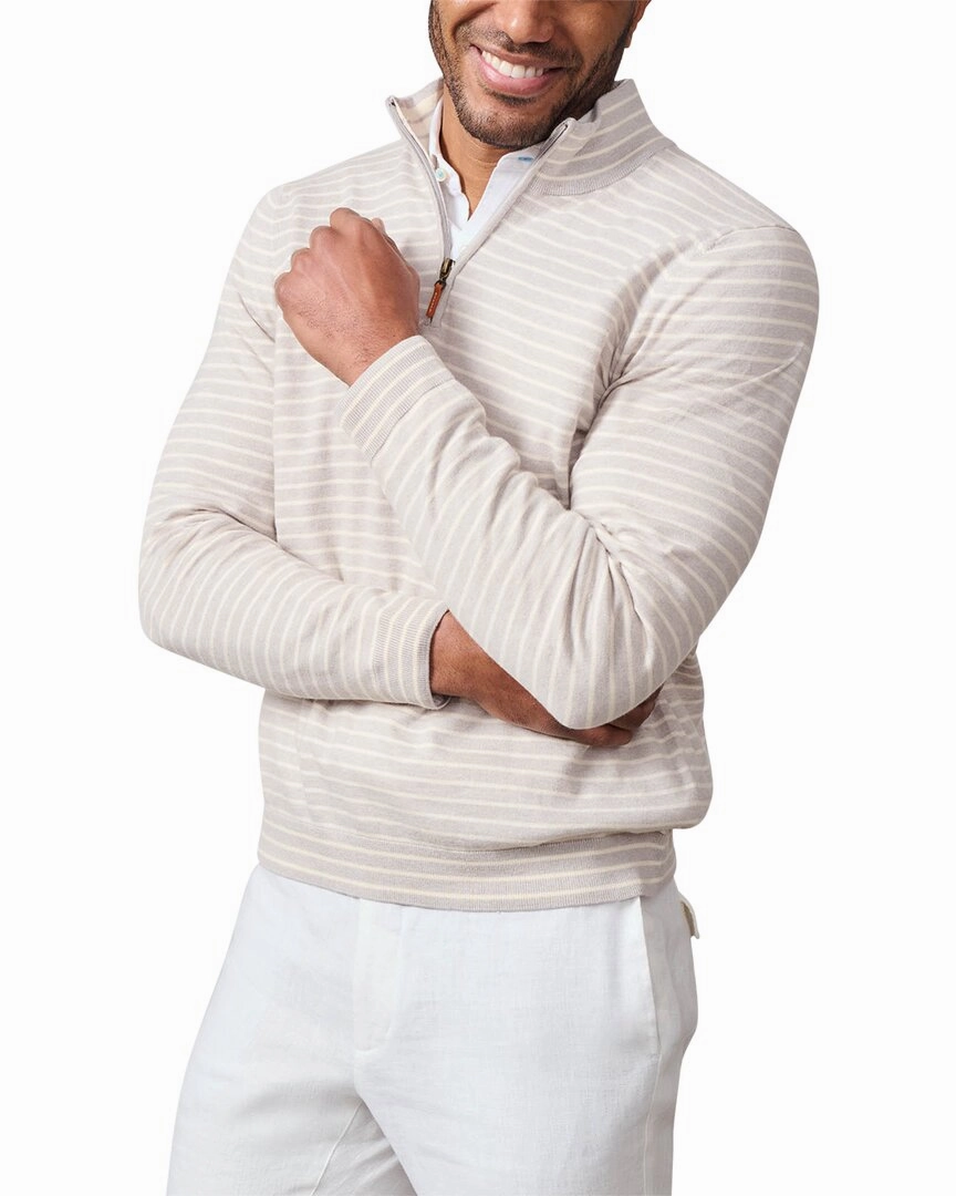 J.McLaughlin Stripe Justin Cashmere-Blend Shirt
