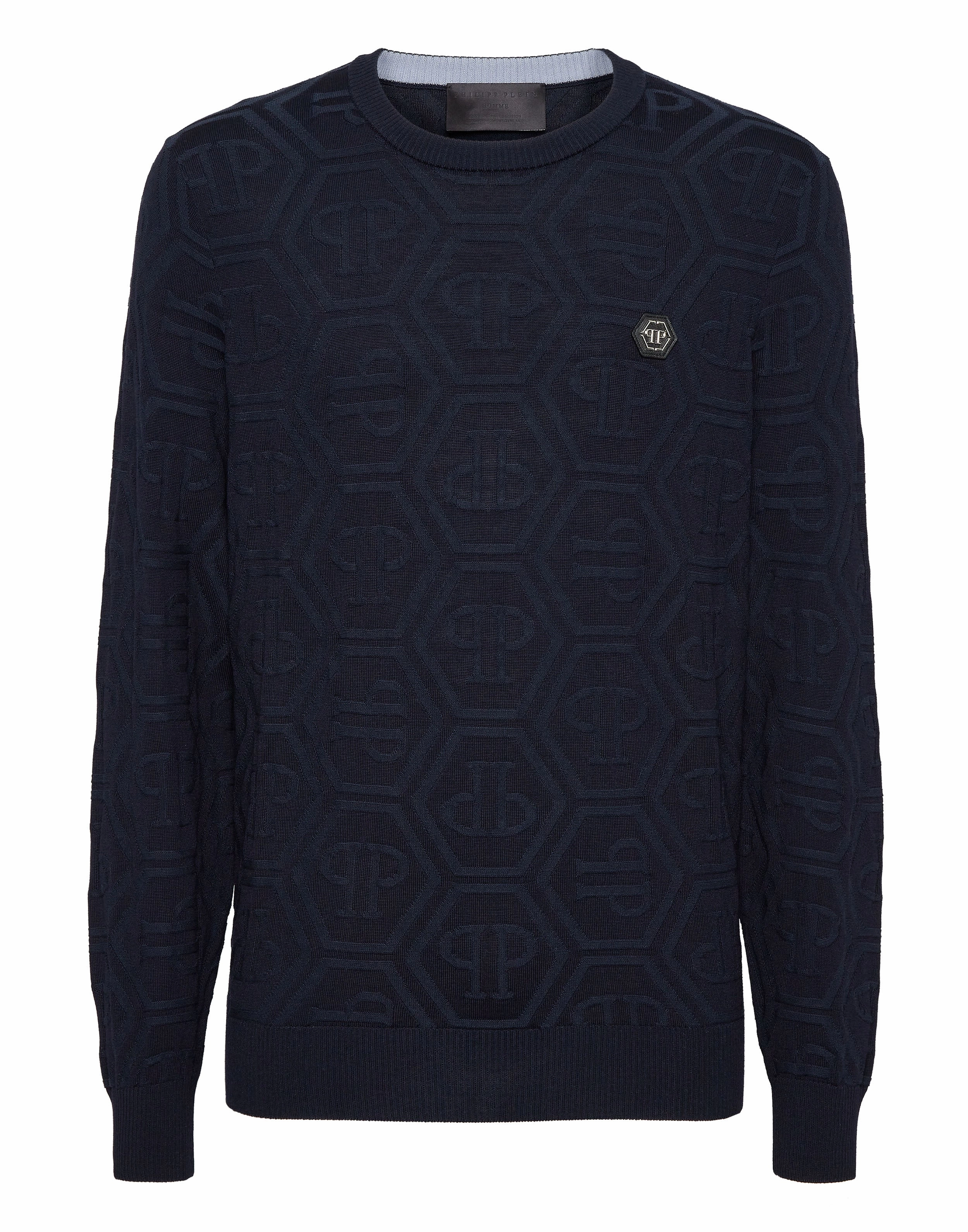 Jacquard Silk Wool Pullover Round Neck LS Monogram turtleneck sweaters sale