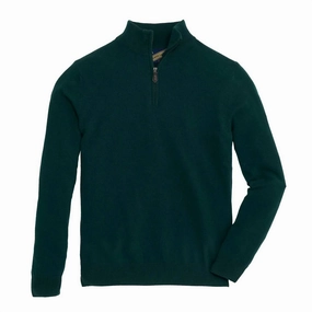 James Cashmere 1/4 Zip Sweater In Botanical Garden turtleneck sweaters sale