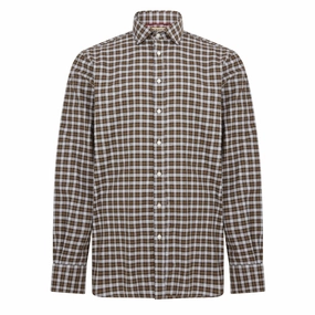 James Purdey Purdey Fit Mid Check Shirt Olive mens tank tops best deals