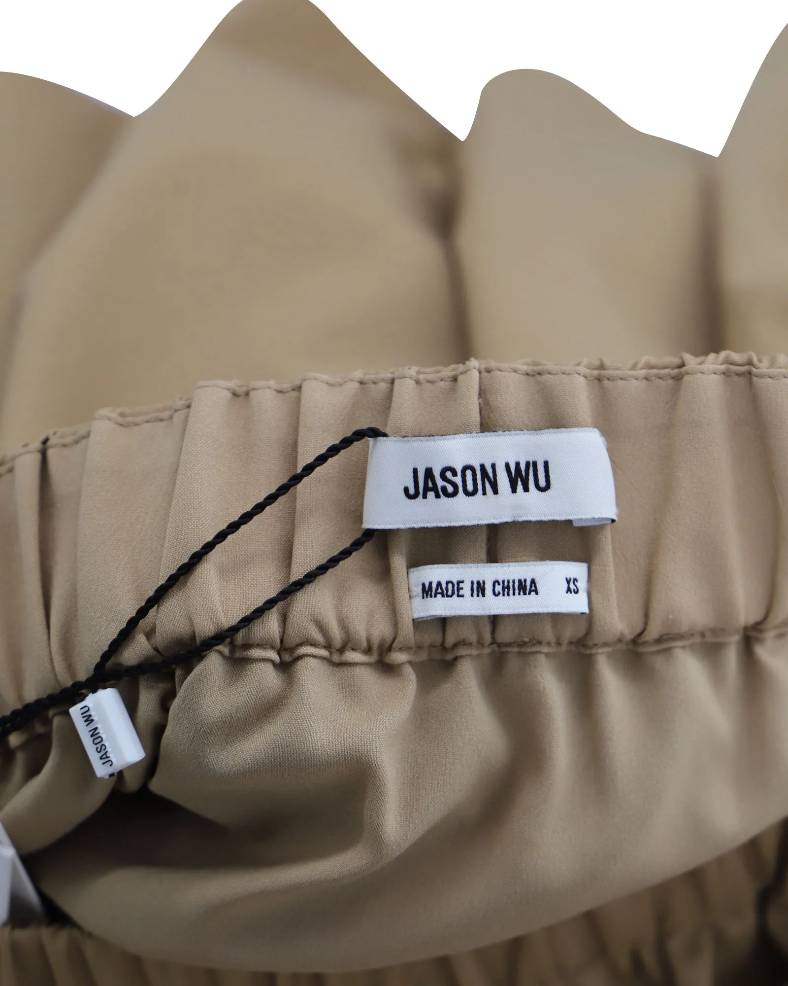 Jason Wu Tiered Flared Mini Skirt in Khaki Cotton