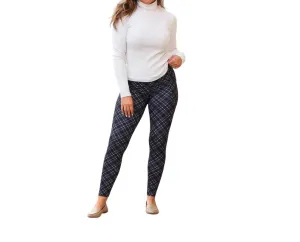 Jillian Plaid Leggings In Navy Activewear Womens - fitness leggings online