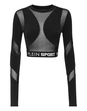 Jogging Crop Top LS Plein Sport Activewear Womens - cheap workout clothes for women