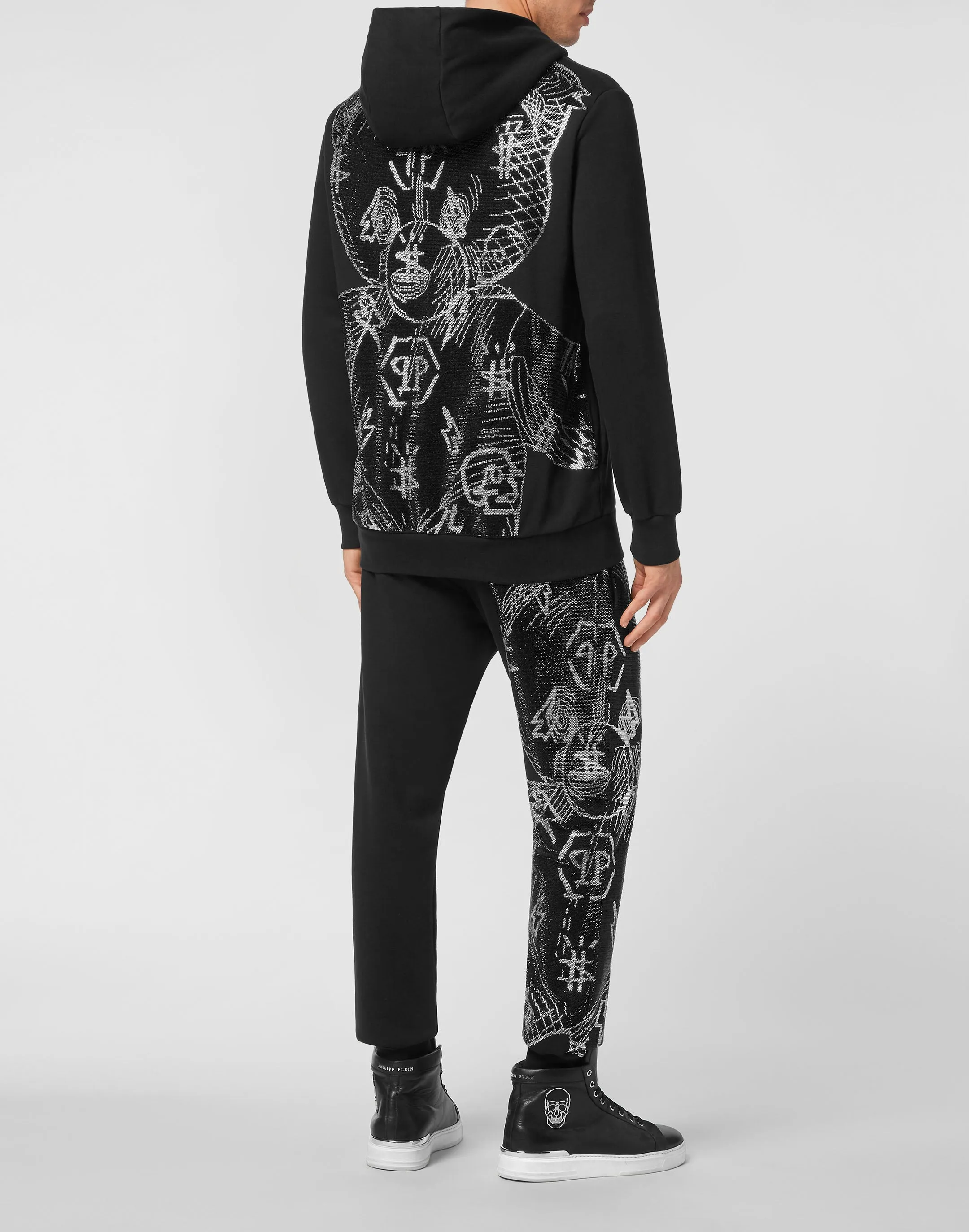 Jogging Tracksuit: Hoodie/Trousers Teddy Bear with Crystals