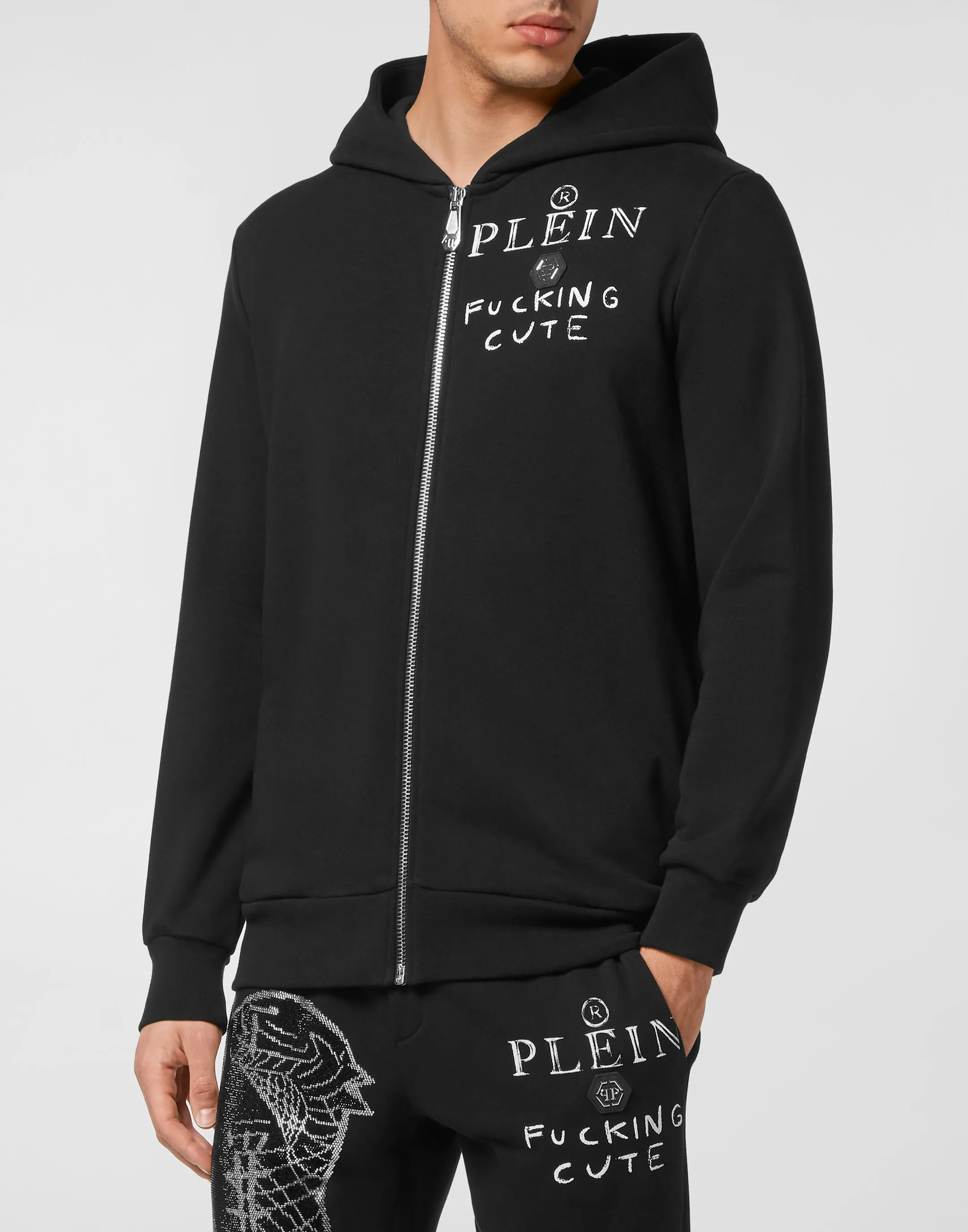 Jogging Tracksuit: Hoodie/Trousers Teddy Bear with Crystals