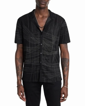 John Varvatos Simon Unraveling Jacquard Shirt winter sweaters outlet