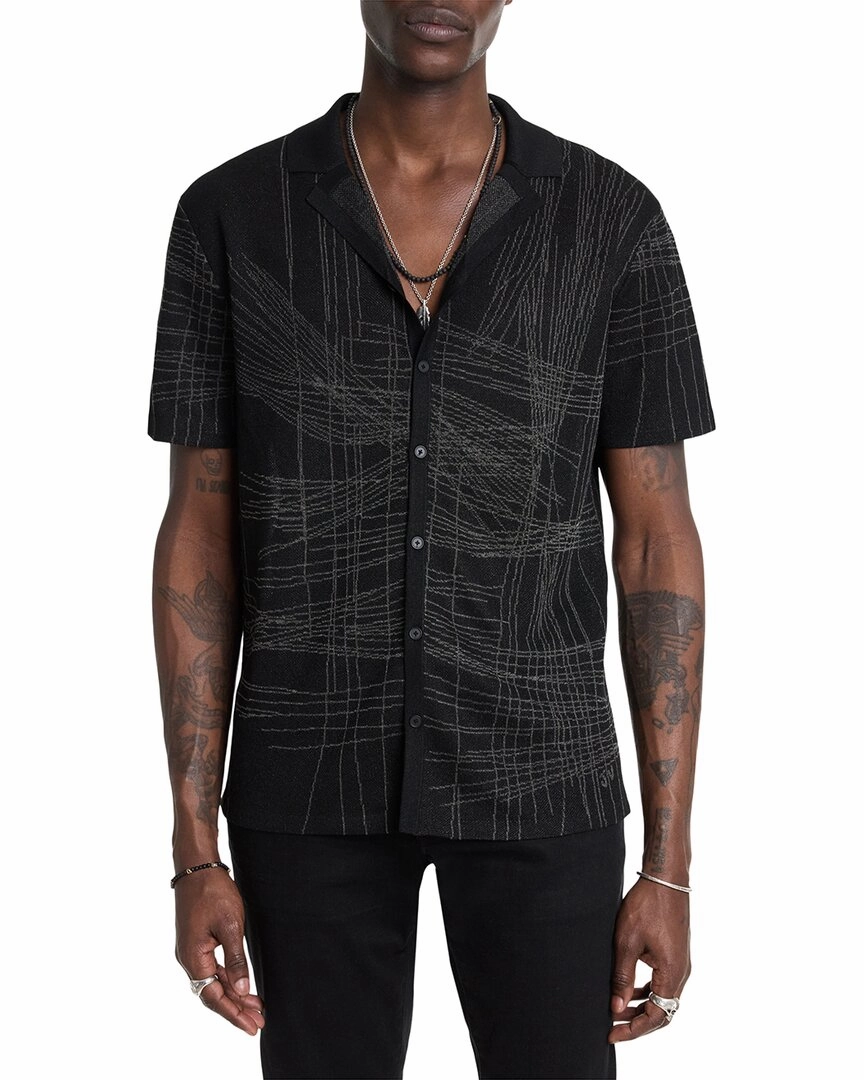 John Varvatos Simon Unraveling Jacquard Shirt winter sweaters outlet