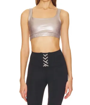 Jolie Sports Bra In Silver Activewear Womens - fitness leggings online