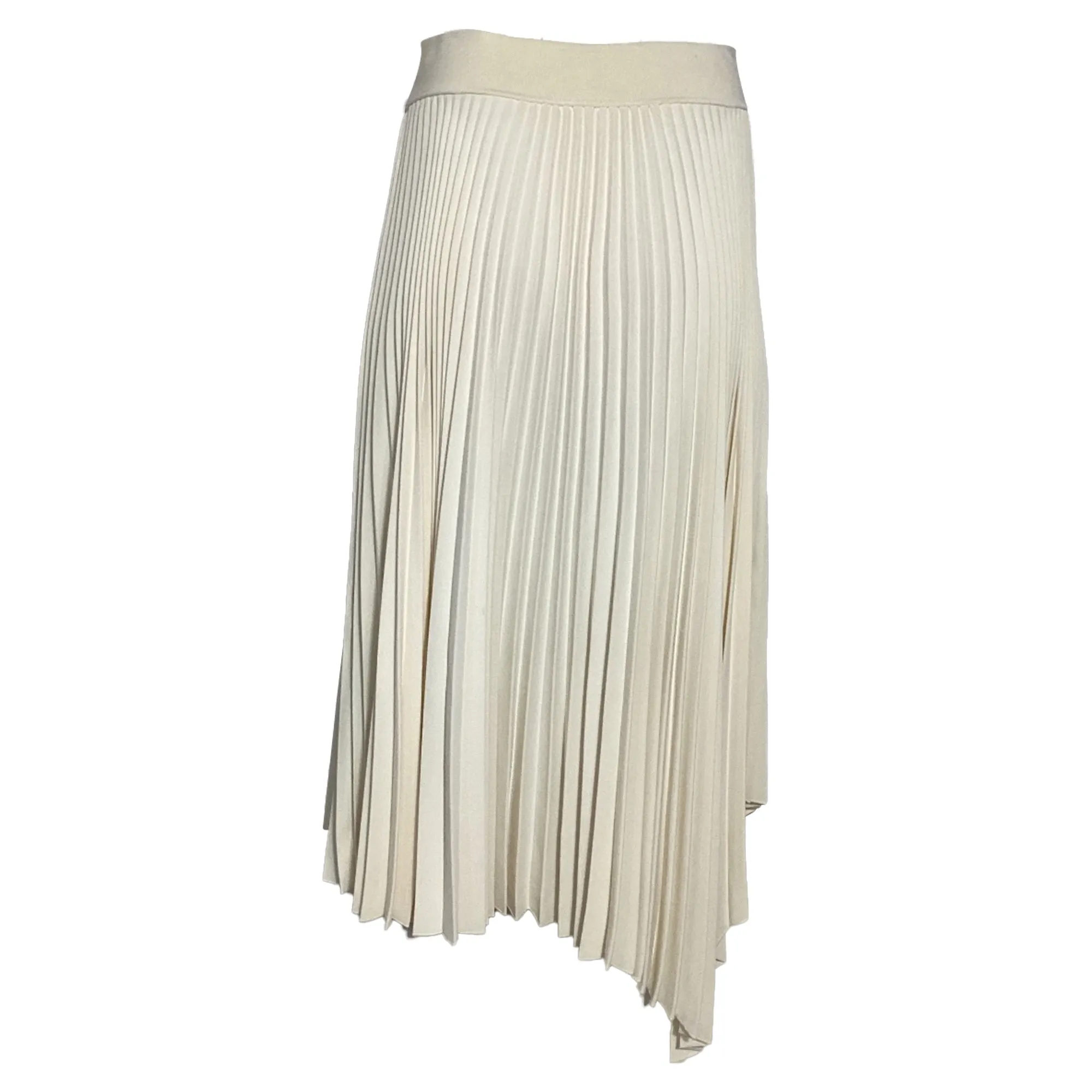 Joseph Ade Pleated Midi Skirt in White Polyester