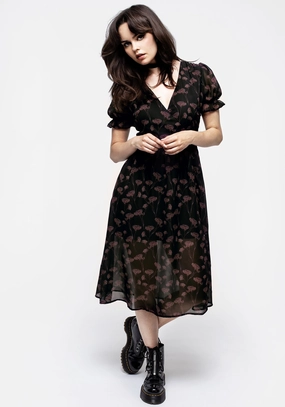 Judas V-Neck Button Midi Dress Dresses Womens - summer dresses discount