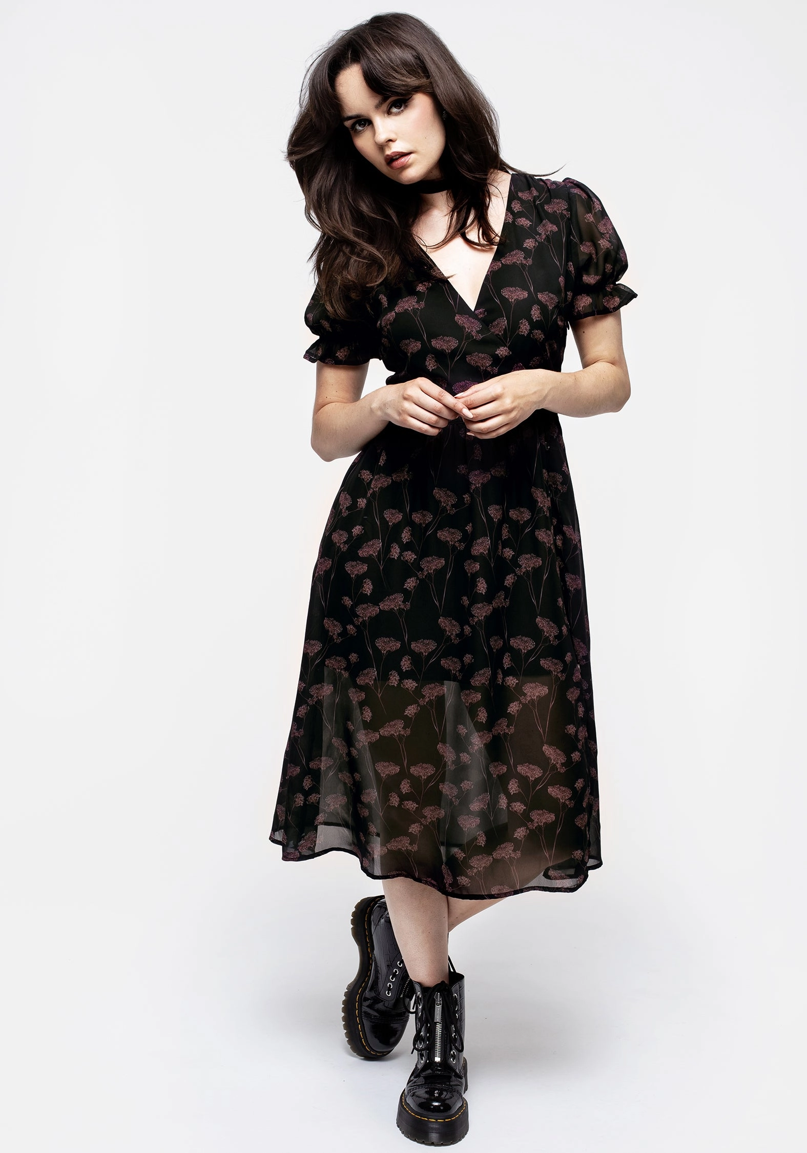 Judas V-Neck Button Midi Dress Dresses Womens - wedding guest outfits