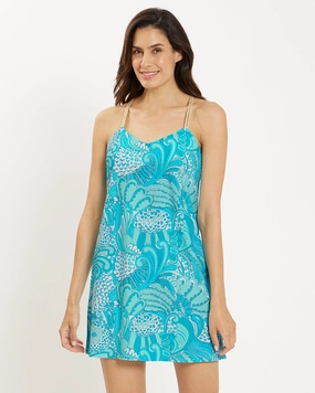 Jude Connally Bailey Dress - Enchanted Sea Aqua maxi dresses clearance