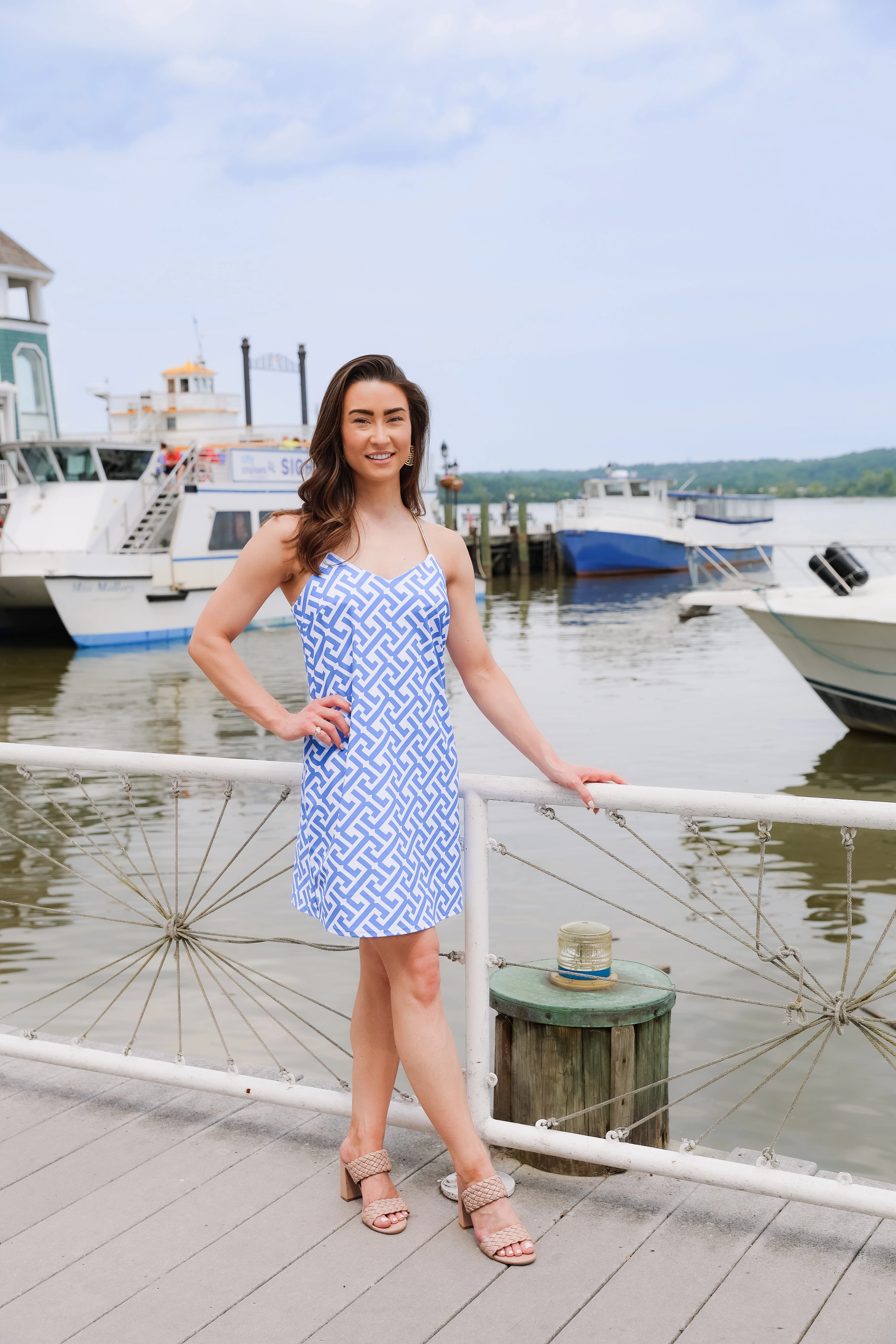 Jude Connally Bailey Dress - Grand JC Key Cornflower